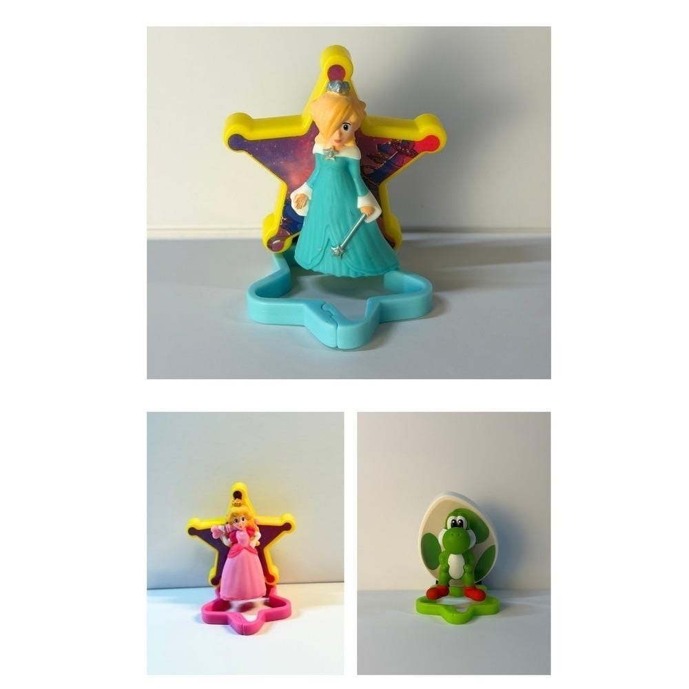 McDonalds Super Mario Galaxy Happy Meal Toys Bundle of 3 - #4, #5, and #7